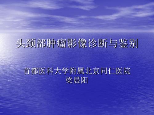 头颈部肿瘤影像诊断与鉴别梁晨阳