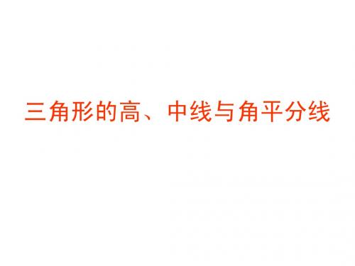 数学：9.1第二课时三角形高、中线与角平分线课件(华东师大版七年级上)