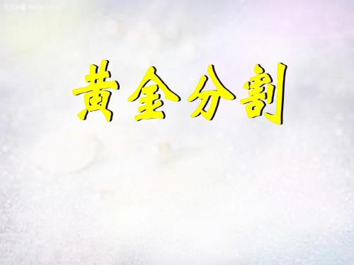 黄金分割课件沪科版