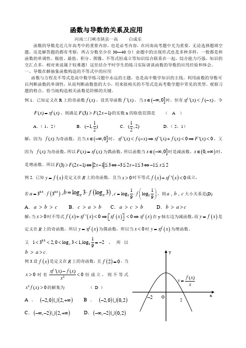 函数与导数的关系及应用