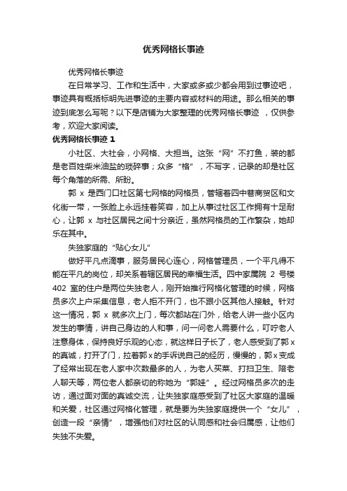 优秀网格长事迹