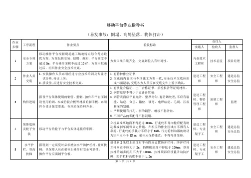 移动平台 危险作业指导书