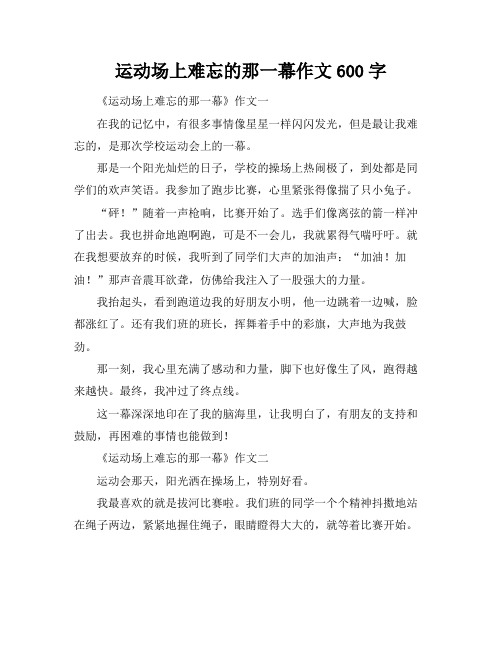 运动场上难忘的那一幕作文600字