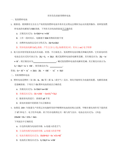 形形色色的燃料电池 含答案