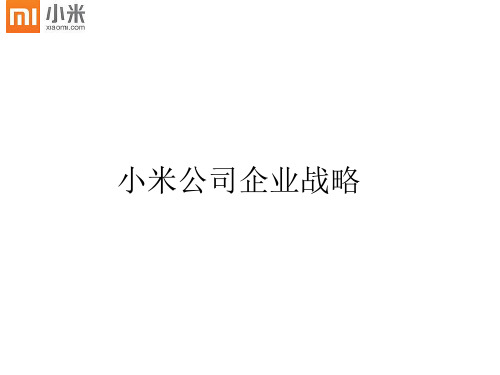 小米公司企业战略