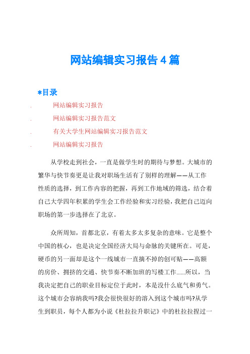 网站编辑实习报告4篇