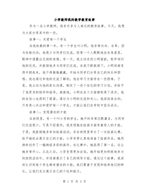 小学教师我的教学教育故事