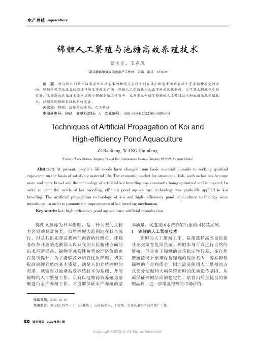 锦鲤人工繁殖与池塘高效养殖技术