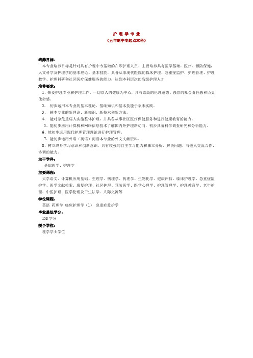 护理学专业.