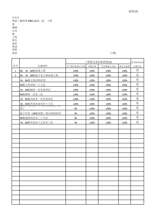 工程完成形象进度核验表