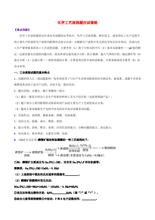 2019年高考化学总复习 巅峰冲刺 专题11 化学工艺流程题应试策略(含解析)