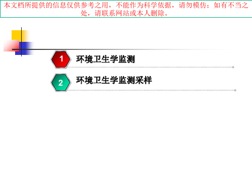 医院感染环境监测和采样方法培训课件