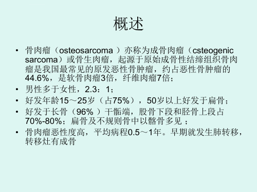 骨肉瘤的影像学诊断ppt课件