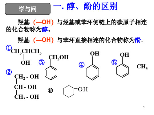 羟基OH与烃基或苯环侧链上的碳原子相连的化合物称