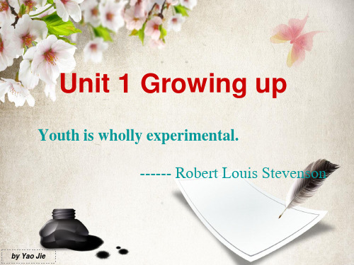 超细致全新版大学英语第一册unit 1-growing up