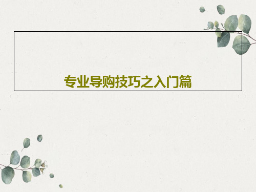 专业导购技巧之入门篇42页PPT