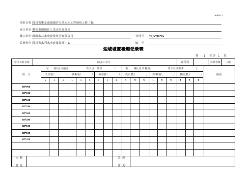 边坡坡度检测记录表