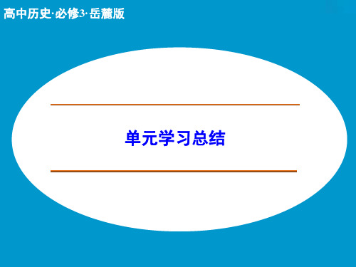 岳麓版高一历史必修1_《中国社会主义的政治建设与祖国统一》单元整合2