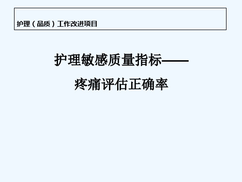 护理敏感质量指标——疼痛评估正确率 PPT