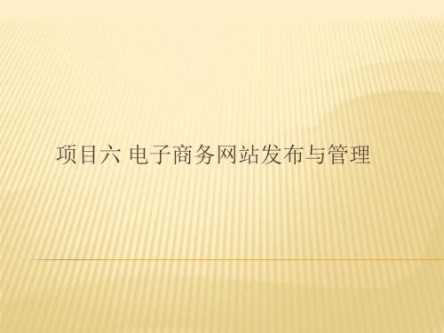 电子商务网站建设和管理项目六 电子商务网站发布和管理-PPT精选文档