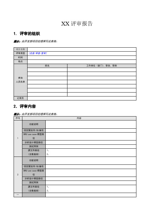 评审报告模版