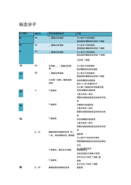 常见白细胞相关抗原(CD分子)