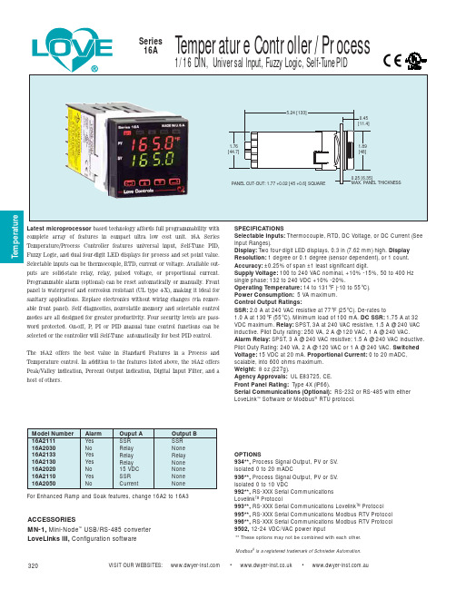 320温度传感器系列温度 过程控制器说明书