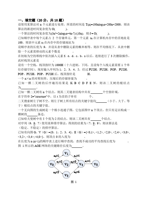 南邮 通达专业 数据结构复习练习