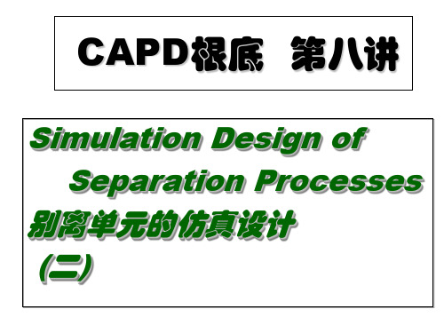 CAPD基础第八讲 分离单元的仿真设计(二)