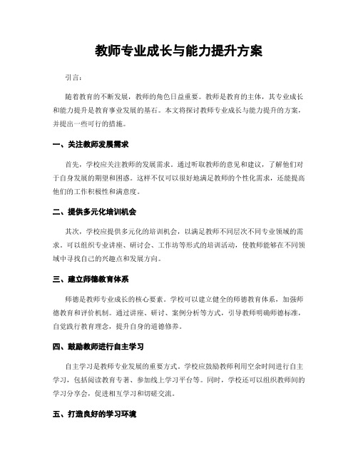 教师专业成长与能力提升方案