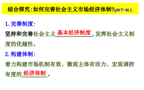 高中政治新教材必修二《经济与社会》同步课件阶段复习课 第一单元(思想政治)