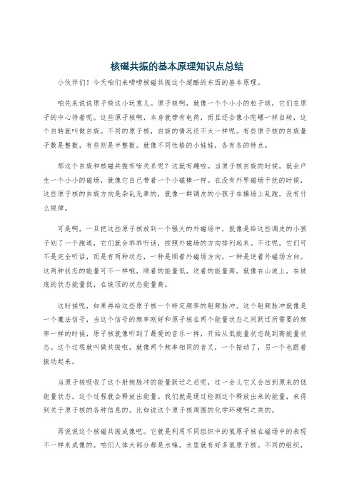 核磁共振的基本原理知识点总结