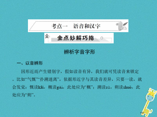 中考语文第三部分语言积累与运用专题二语段积累运用考点一语音和汉字复习市赛课公开课一等奖省名师优质课获