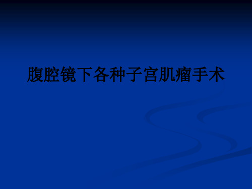 腹腔镜下各种子宫肌瘤手术ppt课件