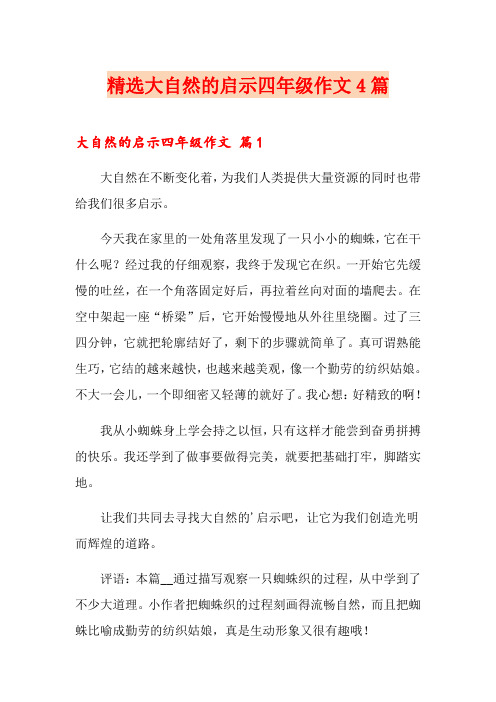 精选大自然的启示四年级作文4篇