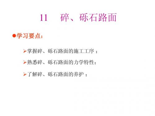 11块料、碎(砾)石路面及基层