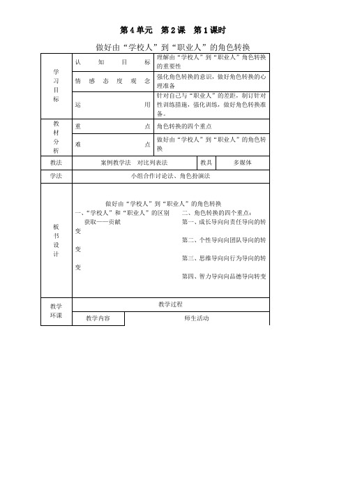 做好由“学校人”到“职业人”的角色转换