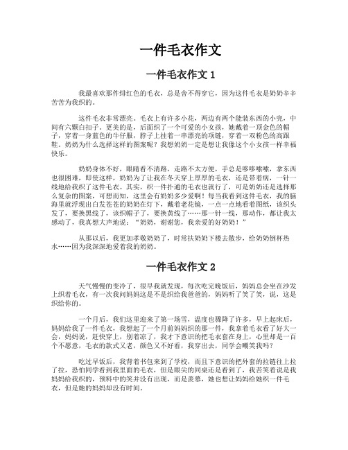 一件毛衣作文