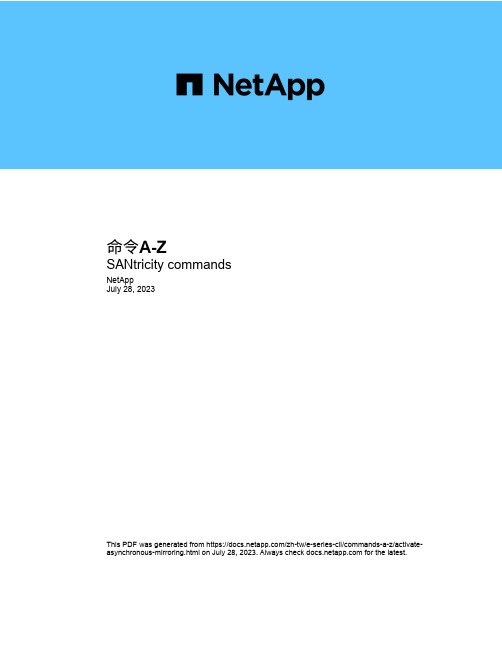 NetApp E-Series CLI命令手册说明书