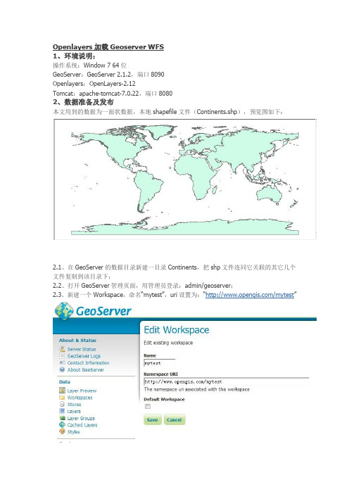 Openlayers加载Geoserver WFS