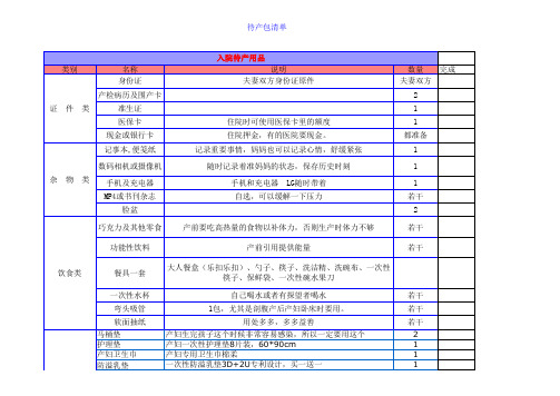 待产包清单_最全的待产包清单_