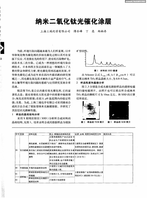 纳米二氧化钛光催化涂层