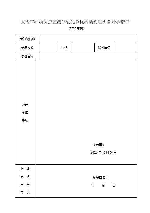 市环保局基层党员公开承诺书