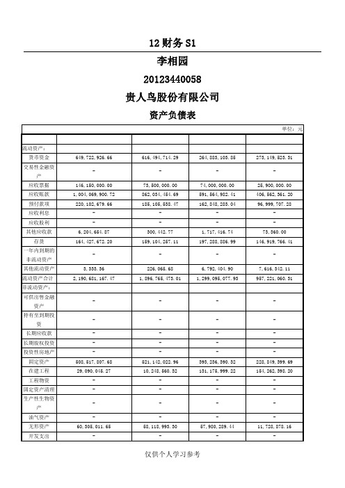 财务报表分析大作业,DOC