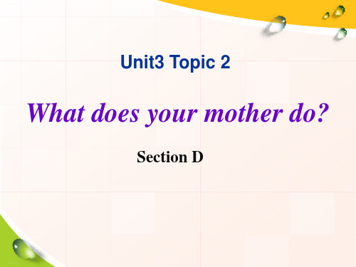 《What does your mother do》SectionD PPT(完美版)