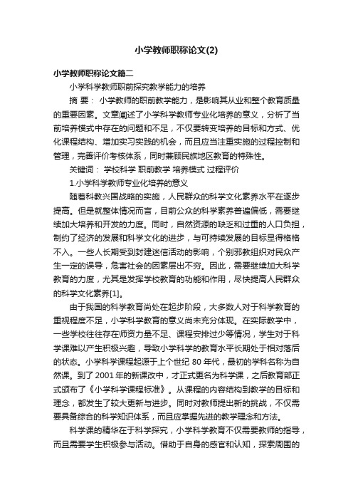 小学教师职称论文（2）