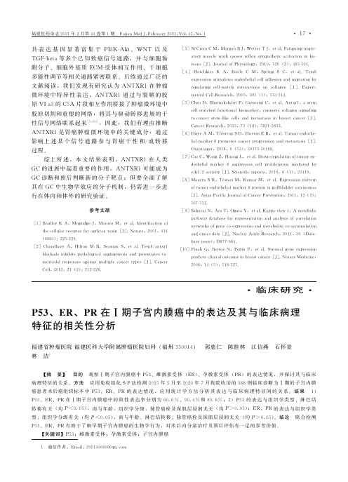 P53、ER、PR在Ⅰ期子宫内膜癌中的表达及其与临床病理特征的相关性分析