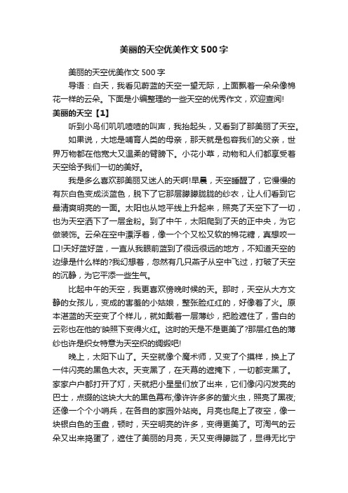 美丽的天空优美作文500字