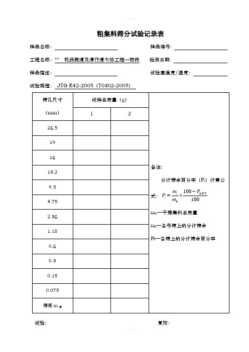 粗集料检测原始记录表1