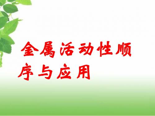 人教九年级化学下册第八单元金属活动性顺序与应用(共19张PPT)